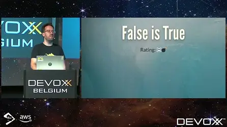 Jan Ouwens at Devoxx Belgium 2022 with the Don't Hack the Platform ☠️💣💥 talk
